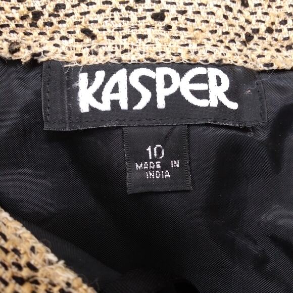 Kasper Sz 10 Silk Blend Boucle Tweed High Waist Pants Office Academia Heritage - Picture 10 of 15